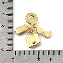 Brass Pave Clear Cubic Zirconia and Colorful Enamel European Dangle Charms&nbsp;KK-Q066-05G