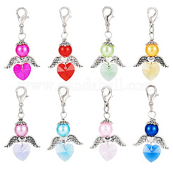 Angel ABS Plastic Imitation Pearl & Alloy Pendant Decorations&nbsp;HJEW-TA00236