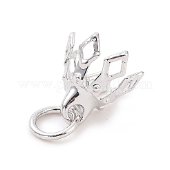 Flower Rack Plating Brass Filigree Bead Cap Bails&nbsp;KK-L102-27P