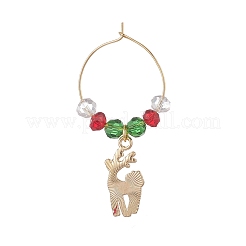 Christmas Theme Alloy Enamel Wine Glass Charms&nbsp;AJEW-JO00178