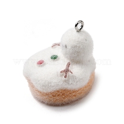Christmas Flocky Opaque Resin Pendants&nbsp;LS-RESI-F062-04D