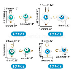 40Pcs 4 Styles Natural Freshwater Shell Pendants&nbsp;SHEL-AR0001-06