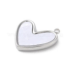 304 Stainless Steel with Synthetic Shell Pendants&nbsp;STAS-G338-02P