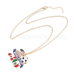 Alloy Enamel Flag 2026 Football Pendant Necklaces for Women&nbsp;AL-CBA3C8B-15G