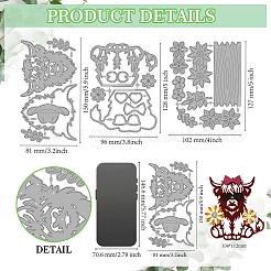 Cattle Theme Carbon Steel Cutting Dies Stencils&nbsp;DIY-WH0309-4350