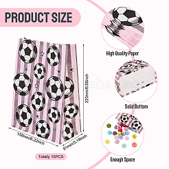 15Pcs Football Print Paper Cady Bags&nbsp;ABAG-TA0002-33A