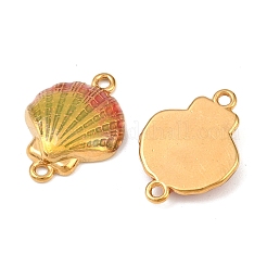304 Stainless Steel Enamel Shell Shape Connector Charms&nbsp;STAS-C150-07G