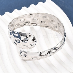 Snake Shape Hammered Iron Cuff Bangle & Ring&nbsp;SJEW-G085-01P