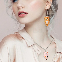 35Pcs 7 Colors Opaque Resin Kitten Pendants&nbsp;RESI-YW0001-73