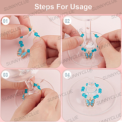 Glass Wine Glass Charms&nbsp;AJEW-SC00001