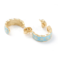 Semicircular Brass Enamel Half Hoop Earrings&nbsp;EJEW-L234-037G
