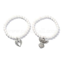 Natural Malaysia Jade Round Beaded Bracelets Sets&nbsp;BJEW-JB09541