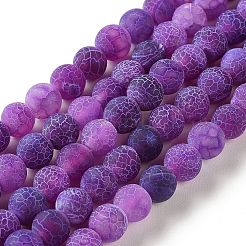 Frosted Natural Weathered Agate Beads Strands&nbsp;G-F374-8mm-01