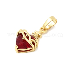 Glass with Brass Micro Pave Cubic Zirconia Pendants&nbsp;KK-P343-06G