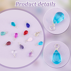 72Pcs 12 Color Transparent Glass Charms&nbsp;FIND-PH0010-97
