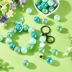 20Pcs 4 Colors UV Plating Opaque Acrylic Beads&nbsp;MACR-TADJ0001-03A