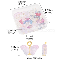 50Pcs Glass Pendants&nbsp;PALLOY-FS00016