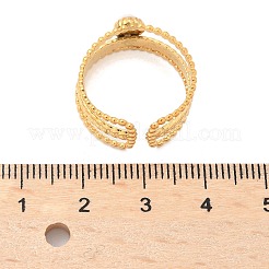 6Pcs 6 Style Oval & Flat Round & Teardrop 304 Stainless Steel Open Cuff Rings Set&nbsp;RJEW-P092-09G-M