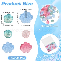 80Pcs 4 Colors Transparent Glass Beads&nbsp;GLAA-YW0005-94