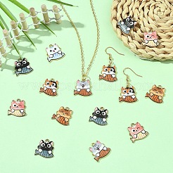 24Pcs 6 Colors Rack Plating Alloy Enamel Pendants&nbsp;FIND-YW0011-94