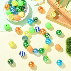 50Pcs 12 Styles Round ABS Plastic Imitation Pearl Beads and Acrylic Beads&nbsp;DIY-CJ0003-28