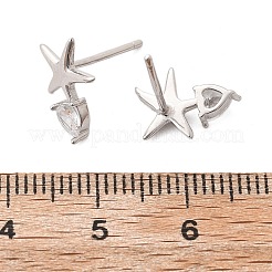 925 Sterling Silver Stud Earrings&nbsp;EJEW-D317-02P