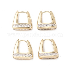 Bag Clear Cubic Zirconia Hoop Earrings&nbsp;EJEW-M216-04G