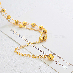 Vintage Beach Brass Round Ball Link Chain Double Layer Anklets for Women&nbsp;NU3457