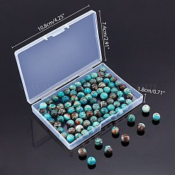 Dyed Natural Ocean Agate/Ocean Jasper Round Beads Strands&nbsp;G-AR0002-55