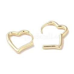 Heart Brass Hoop Earrings for Women&nbsp;EJEW-U008-16G