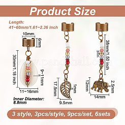 Tibetan Style Alloy & Cowrie Shell Braiding Hair Pendants Decoration&nbsp;OHAR-AB00016
