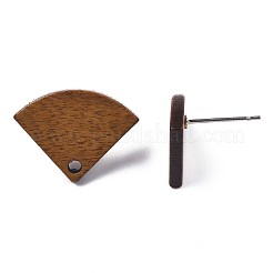Walnut Wood Stud Earring Findings&nbsp;MAK-N032-048
