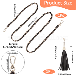 Adjustable Black Imitation Leather Bag Straps&nbsp;PURS-CL0001-55B