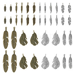 40Pcs 10 Styles Tibetan Style Alloy Pendants&nbsp;TIBEP-TA0001-44