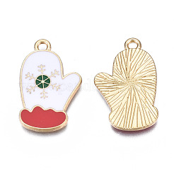 Christmas Rack Plating Alloy Enamel Pendants&nbsp;PALLOY-N164-017