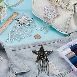 3Pcs 3 Styles Tassel Star Resin with Felt Iron on/Sew on Cloth Patches&nbsp;PATC-FG0002-97