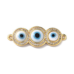 Handmade Lampwork Evil Eye Connector Charms&nbsp;ZIRC-L102-10G-02