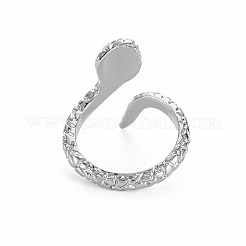 Snake Shape Rack Plating Alloy Cuff Rings&nbsp;RJEW-Q163-012B-RS