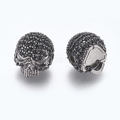 Brass Micro Pave Cubic Zirconia Beads&nbsp;ZIRC-S053-YS040B-3