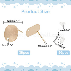 30Pcs Brass Stud Earring Findings&nbsp;KK-DC0001-27