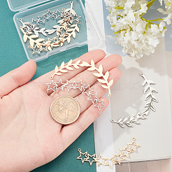 8Pcs 4 Style 201 Stainless Steel Pendants&nbsp;STAS-DC0006-53