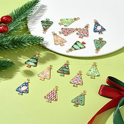 16Pcs 8 Colors Christmas Theme Rack Plating Alloy Pendants&nbsp;FIND-FS0002-98