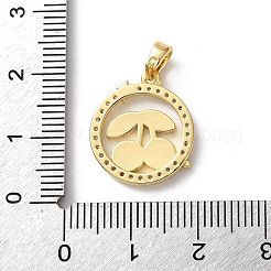 Brass Micro Pave Cubic Zirconia Pendants&nbsp;KK-P320-09B-G