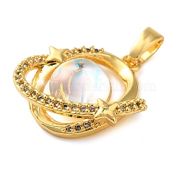 Brass Micro Pave Cubic Pendants&nbsp;KK-M099-03G