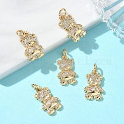 SHEGRACE Brass Micro Pave Clear Cubic Zirconia Pendants&nbsp;XGRQ3P579-633G