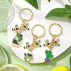 3Pcs 3 Styles Alloy Enamel Pendant Keychain&nbsp;KEYC-JKC00981