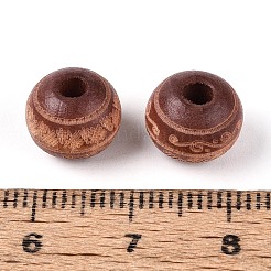 Painted Natural Wood Beads&nbsp;WOOD-N006-02A-02
