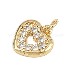 Brass Micro Pave Clear Cubic Zirconia Charms&nbsp;KK-D409-23G