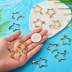 12Pcs 304 Stainless Steel Open Back Bezel Pendants&nbsp;STAS-TA0006-50B