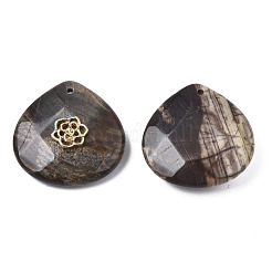 Natural Ocean Jasper Pendant Rhinestone Settings&nbsp;G-N326-133-07